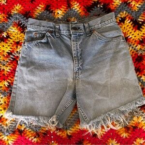 Levi's Blue Jean Shorts with Frayed Hem